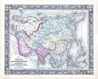 Asia, World Atlas 1864 Mitchells New General Atlas